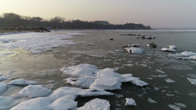 秦皇岛 海天一色  航拍 原素材 高清