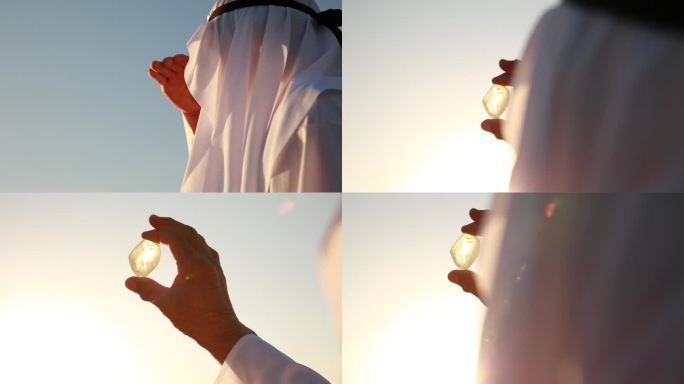 10沙漠 阿拉伯人 举起宝石玻璃 玻璃