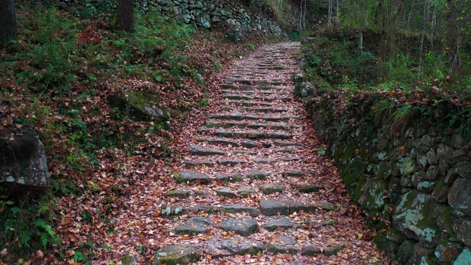 天台山秋天的，南黄古道