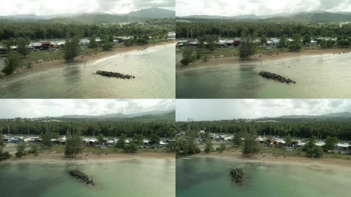波多黎各卢基洛报亭的卢基洛在福尔图拉岛宽平行无人机拍摄4K60P。