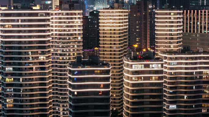 高档小区 房地产素材 夜景 航拍