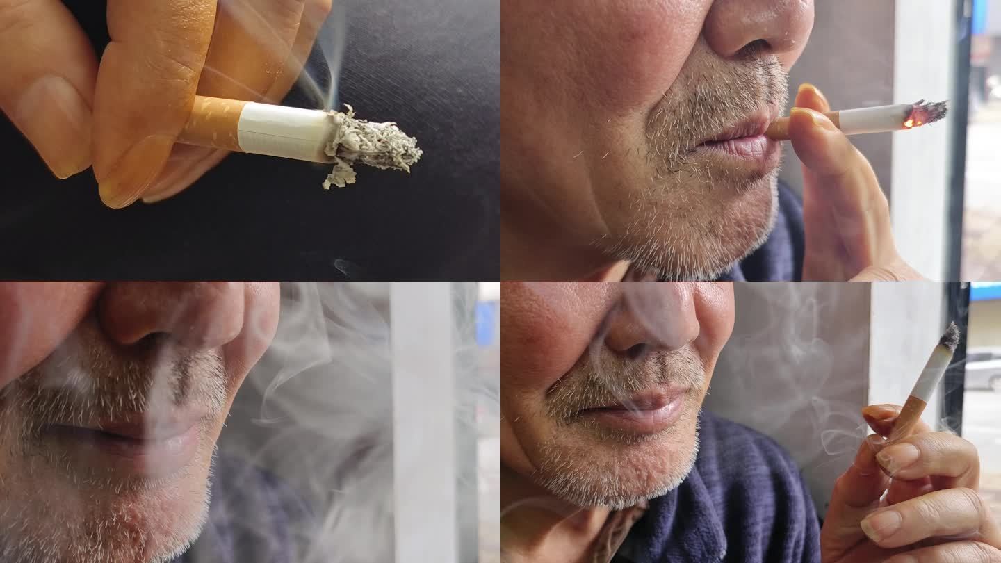 抽烟戒烟 点烟吸烟男人 抽烟忧伤忧愁