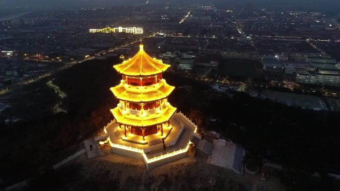 秦皇岛 魁星阁  航拍 原素材 高清