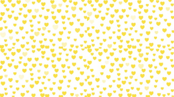 动画黄心闪耀。背景为情人节，节日。白色背景上的平面矢量插图。