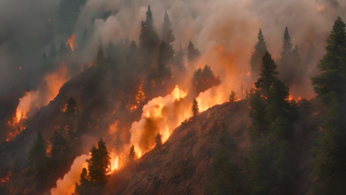 森林火灾 大火烧山 森林大火 自然灾害