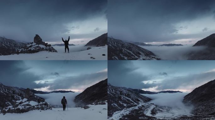 雪山 川西 云海 日落日出 呐喊