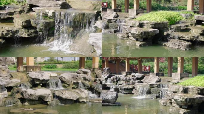 河流 人工石头 公园流水 假山石头流水