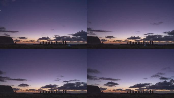 延时摄影:复活节岛上的日出