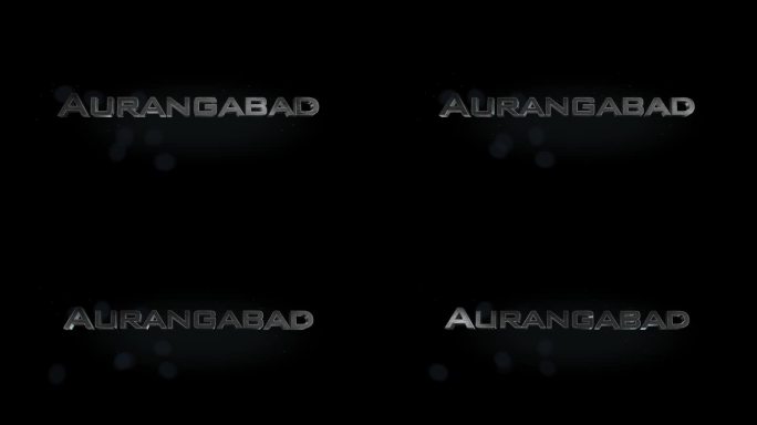 奥兰加巴德3D标题字与金属动画文本透明黑色