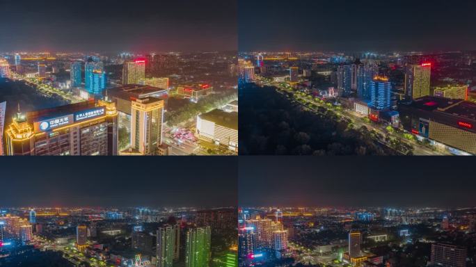 淄博柳泉路航拍延时摄影夜景