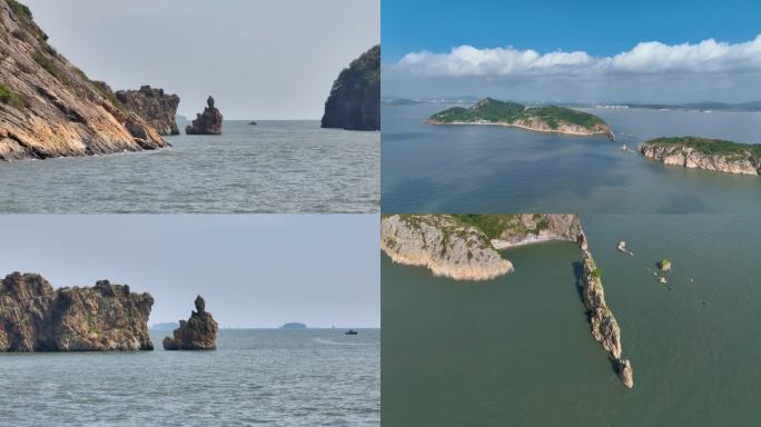 大连庄河蛤蜊岛夏季航拍