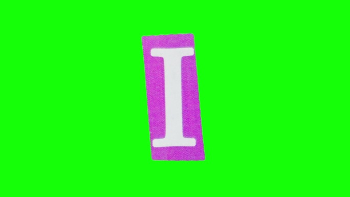 在色度键上用大写字母i折叠紫色纸的定格动画