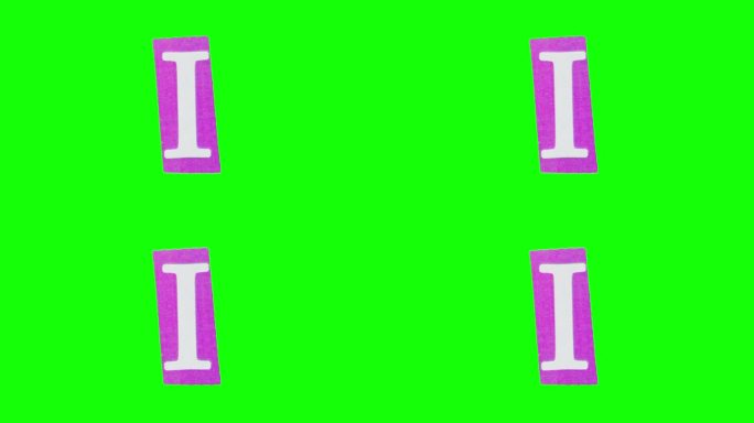 在色度键上用大写字母i折叠紫色纸的定格动画