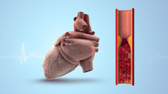 动脉阻塞的人类心脏