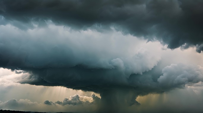 乌云阴天乌云密布大雨将至空境云翻滚龙卷风