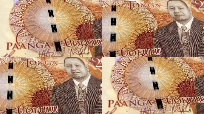 汤加汤安岛20张钞票，汤安岛20张钞票，汤安岛20张钞票，汤安岛20张钞票，汤安岛20张钞票的特写和