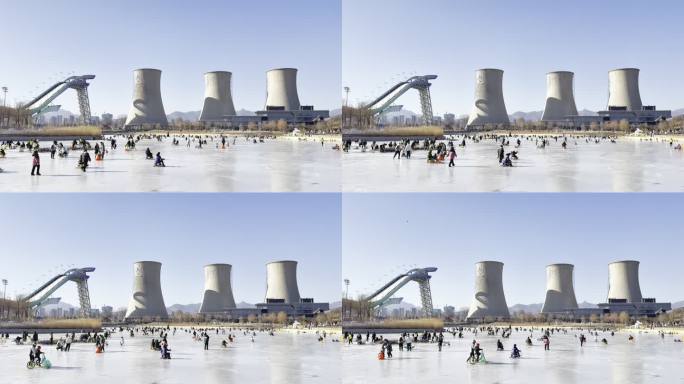 北京石景山首钢园群明湖滑冰场