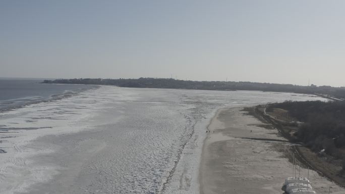 秦皇岛 浅水湾 冬天 航怕 4k 原素材