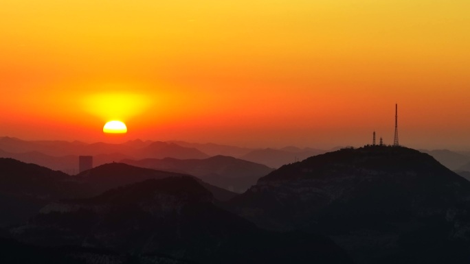 群山山区日出夕阳