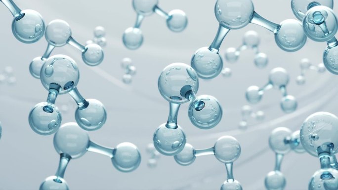 水分子结构，科学或医学动画