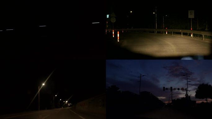 4K 凌晨开车 农村路 夜景