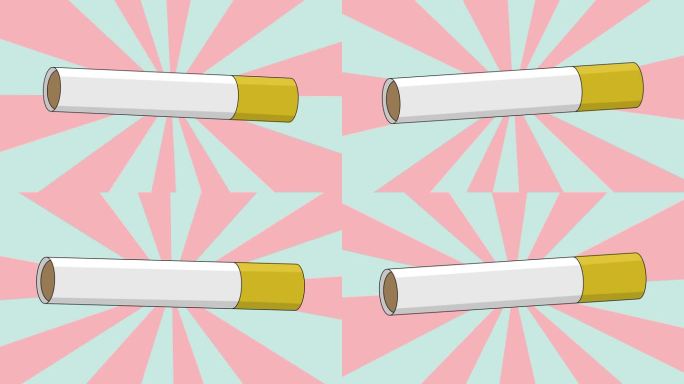 具有旋转背景的香烟图标动画