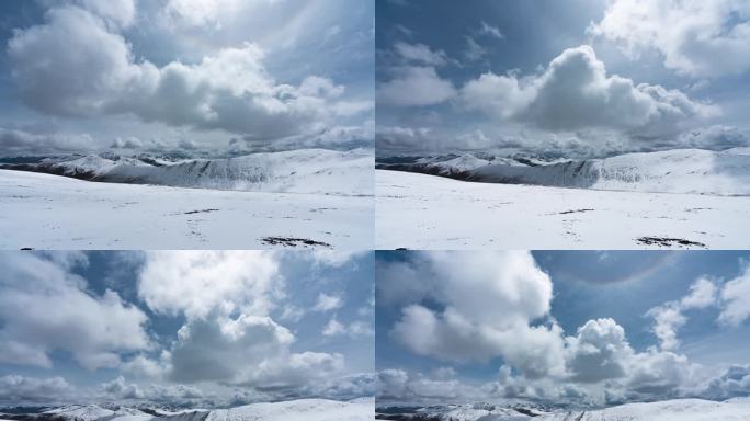 高清雪山延时实拍