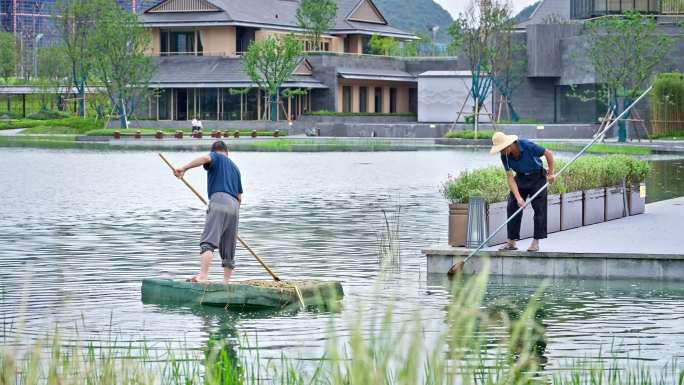 河道清理 捞垃圾