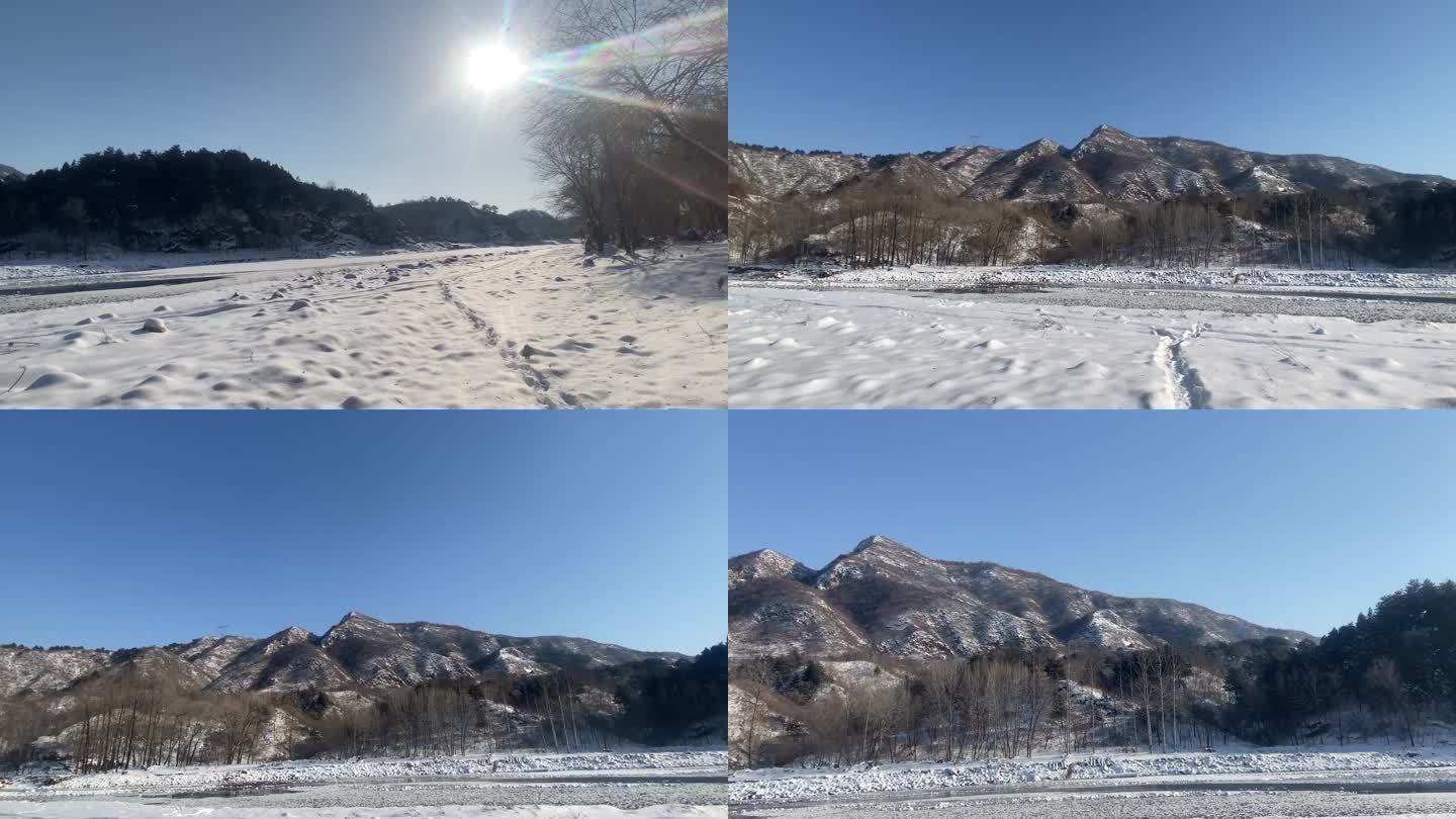 雪山 冬季 暖阳 山坡 山区 乡村