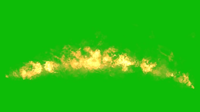 视觉效果，视觉特效，火焰喷射器上的绿色屏幕3D动画