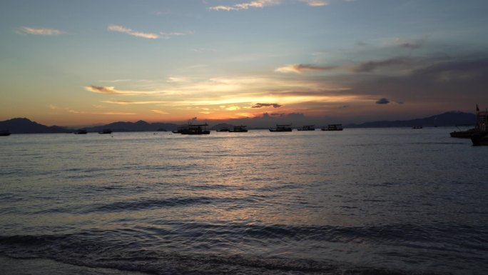 唯美夕阳落日余晖海景