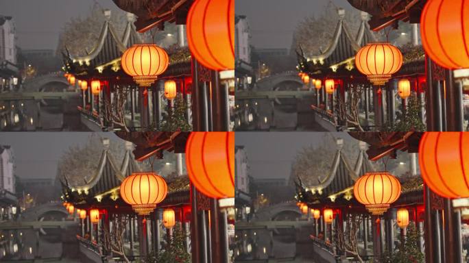 春节过年庆祝节日红灯笼特写