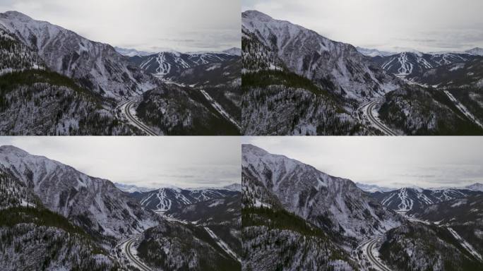 遥远的70铜山Leadville科罗拉多州冬季12月圣诞节航拍无人机电影景观Silverthorne