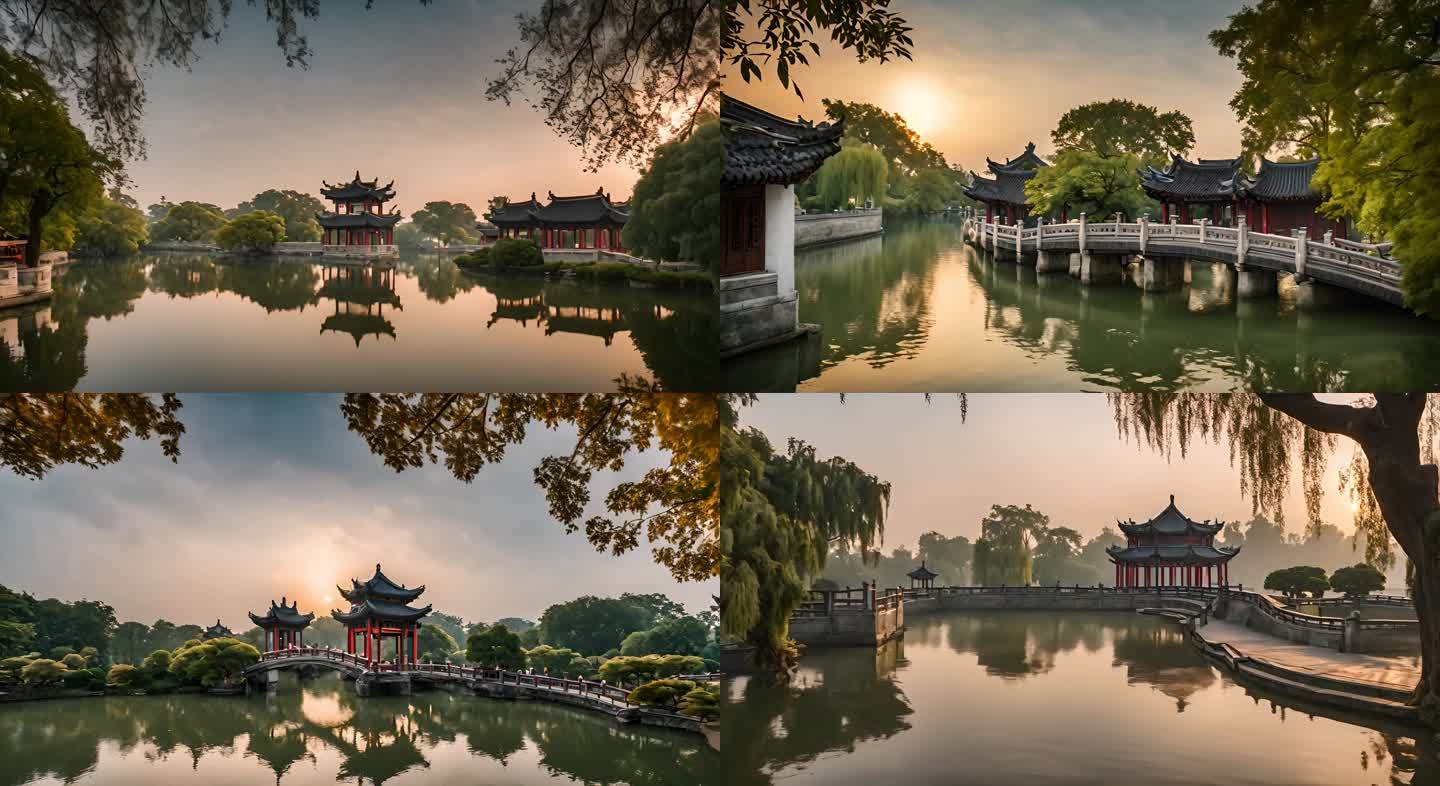 中式园林古建筑写意园林杭州园林苏州园林