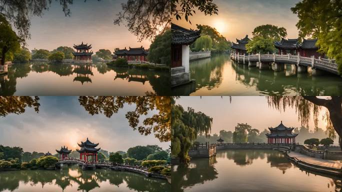 中式园林古建筑写意园林杭州园林苏州园林