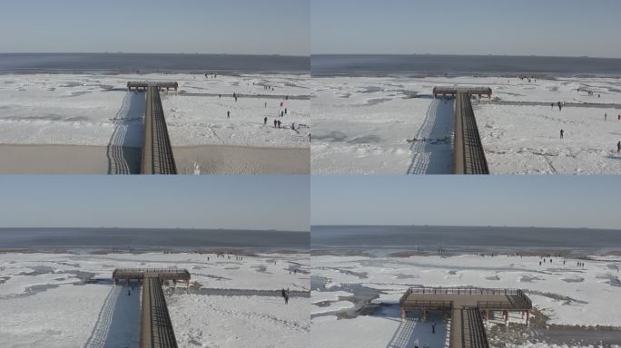 秦皇岛 浅水湾 冬天 航怕 4k 原素材