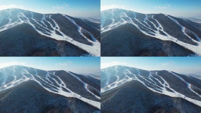 吉林市松花湖滑雪场冬季风光冰雪运动航拍