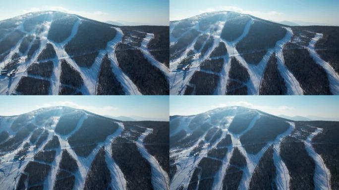 吉林市松花湖滑雪场冬季风光冰雪运动航拍