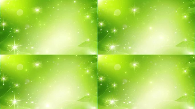 4K绿色唯美梦幻星星发光动态概念背景
