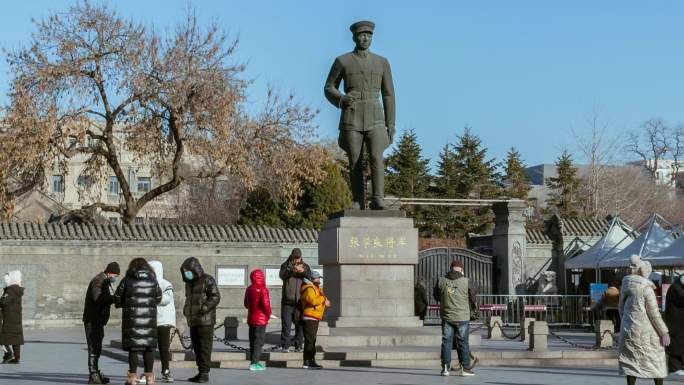 沈阳张氏帅府大帅府少帅府游人冬季