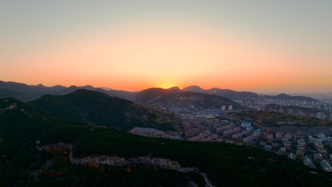 群山山区日出夕阳