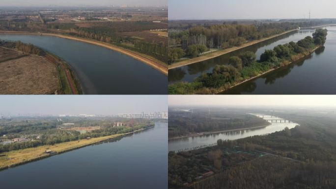 北京大运河航拍空镜