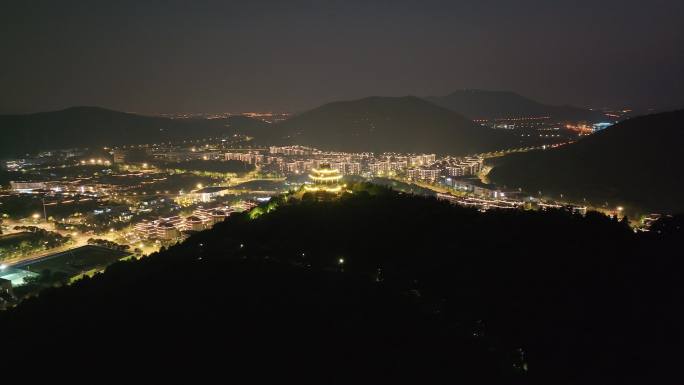 城市夜景航拍素材