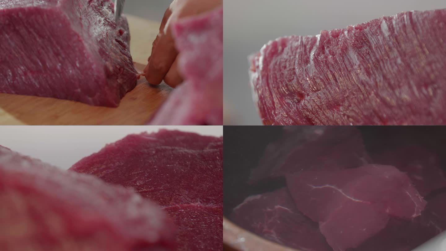 4K 分割牛肉 剔除牛筋 牛肉处理