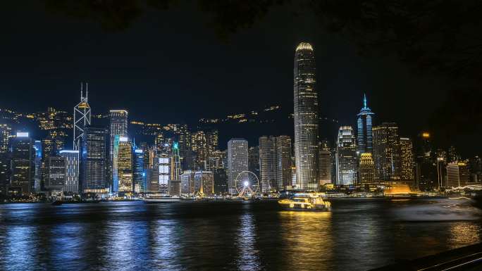 香港维多利亚港夜景延时