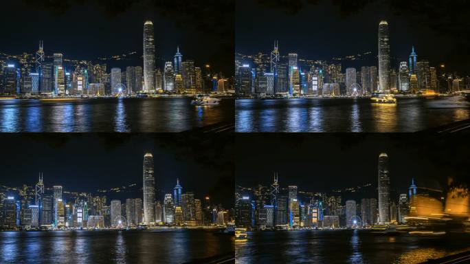 香港维多利亚港夜景延时