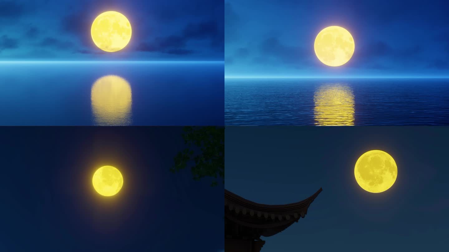 中国风 海上月亮