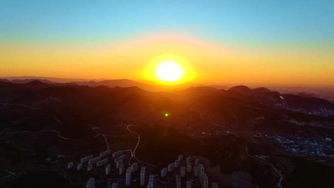 群山山区日出夕阳