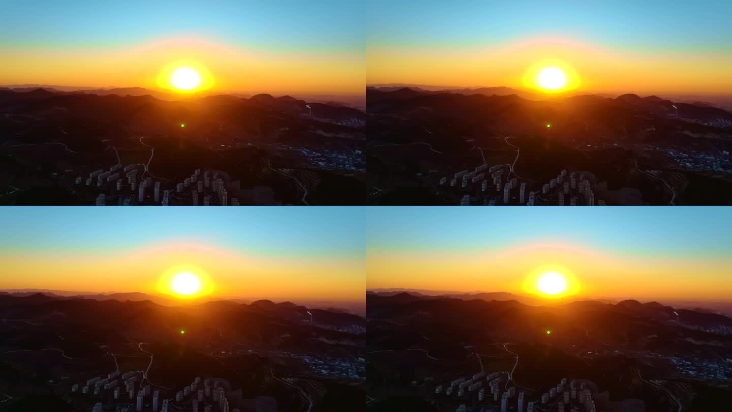 群山山区日出夕阳