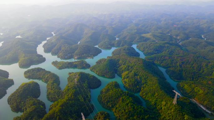 山川湖泊水库高清航拍